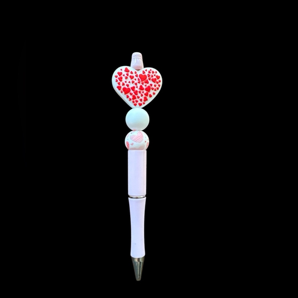 Silicone Heart Bead Pen